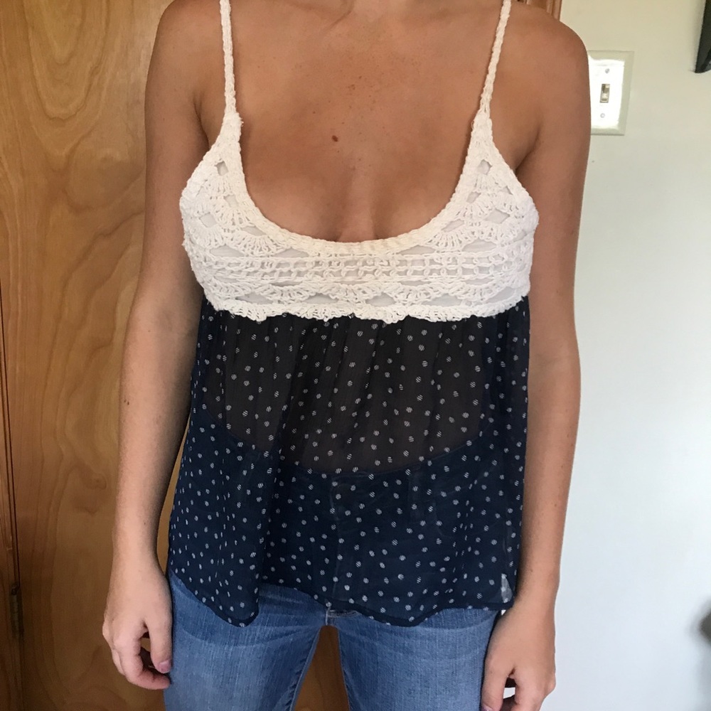 Hollister crochet tank top
